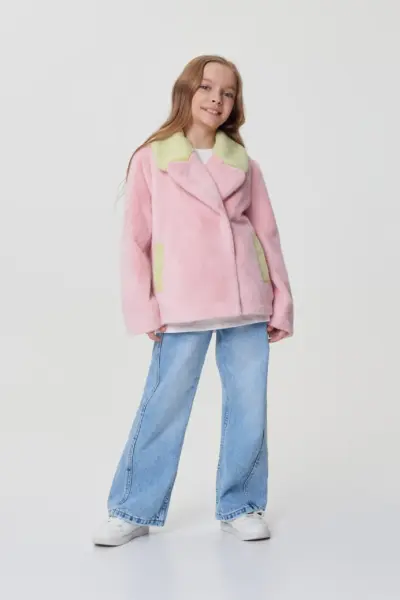 Куртка из искусственного меха комбинированная — изображение 5