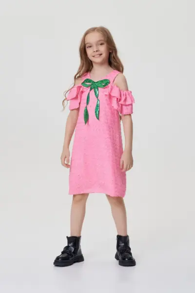 Платье с рюшами и бантом — изображение 5