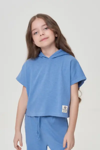 Костюм (футболка с капюшоном и брюки) из трикотажной лапши — изображение 3