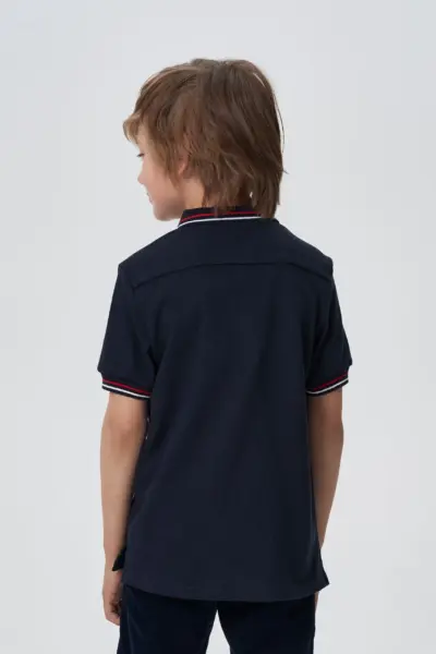 Сорочка с воротником-поло, синий — изображение 3