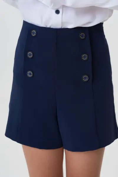 Шорты с высокой посадкой, синие — изображение 5