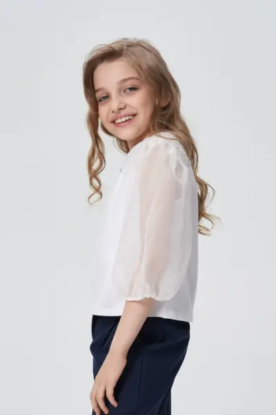 Блузка с воротником из органзы — изображение 3