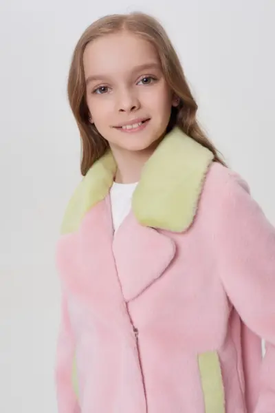 Куртка из искусственного меха комбинированная — изображение 7