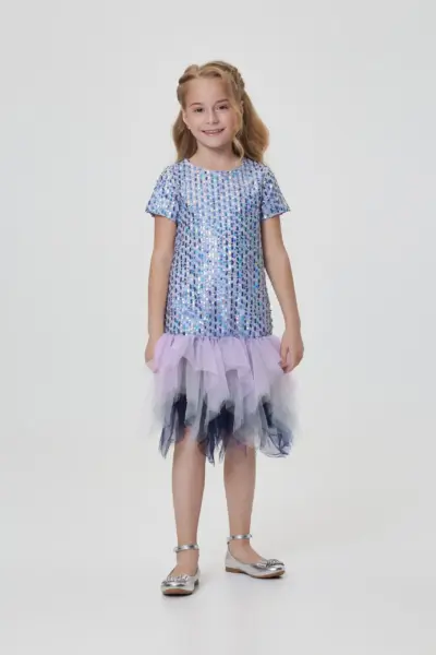 Платье нарядное из пайеток с воланом — изображение 3