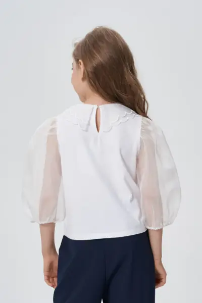 Блузка с воротником из органзы — изображение 5