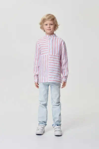 Сорочка льняная в полоску — изображение 7