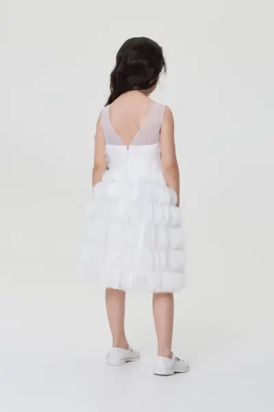 Платье из объемной сетки с серебряным мерцанием — изображение 3