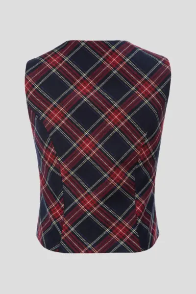 Жилет из костюмной ткани в клетку — изображение 7