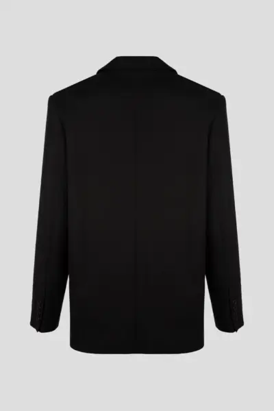 Жакет однобортный свободного кроя, черный — изображение 16