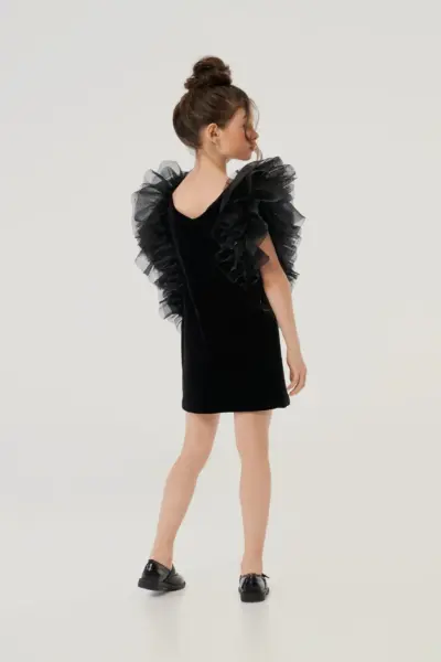 Платье нарядное бархатное с пышными воланами — изображение 7