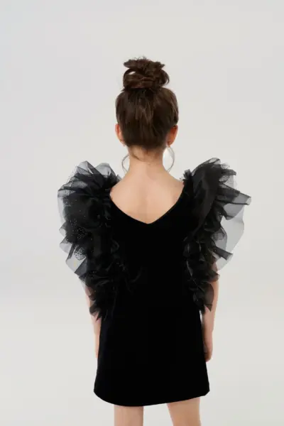 Платье нарядное бархатное с пышными воланами — изображение 11