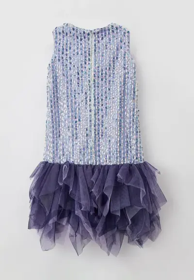 Платье нарядное из пайеток с воланом из сетки — изображение 10