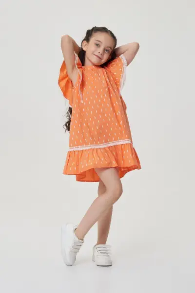 Платье из хлопка с крылышками и отделкой из кружева — изображение 3