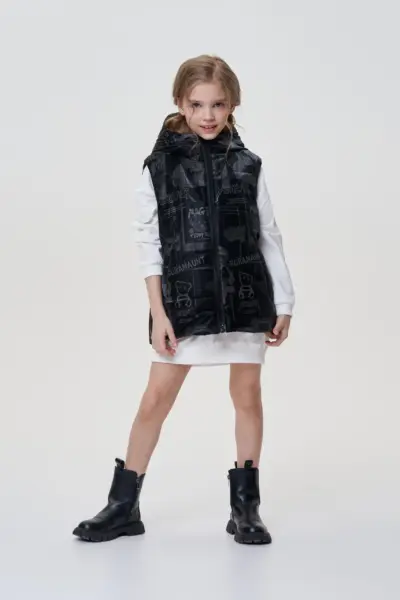 Жилет на синтепоне, принт "мишки" — изображение 3