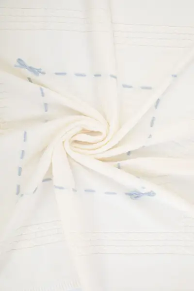 Комплект вязаный нарядный (плед, комбинезон, шапка, пинетки) — изображение 8