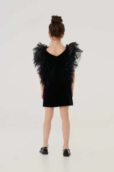 Платье нарядное бархатное с пышными воланами — изображение 6