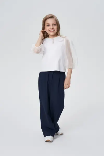 Блузка с воротником из органзы — изображение 7