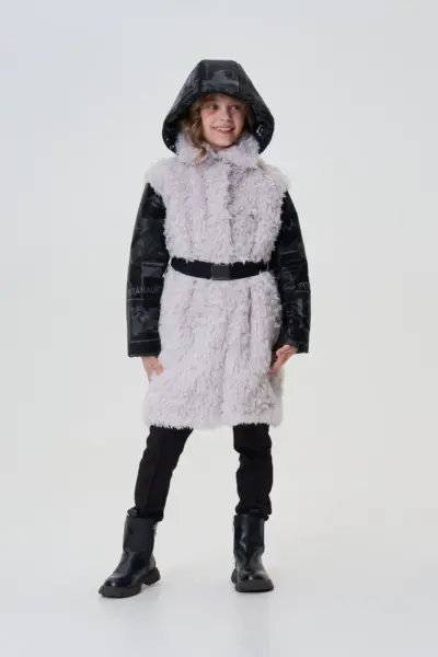 Пальто из искусственного меха с сумочкой — изображение 4