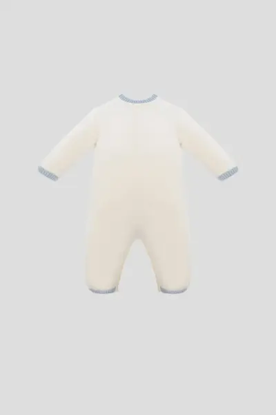 Комплект вязаный нарядный (плед, комбинезон, шапка, пинетки) — изображение 3