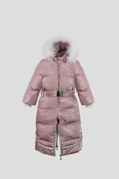 Конверт комбинезон-трансформер пуховый с меховой опушкой и манишкой — изображение 3