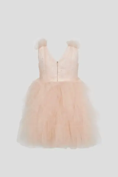 Платье нарядное с многослойной юбкой и драпировкой — изображение 8