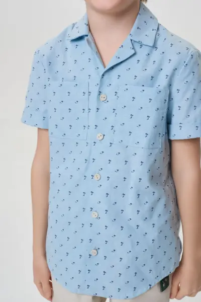 Сорочка гавайка в мелкий принт — изображение 4