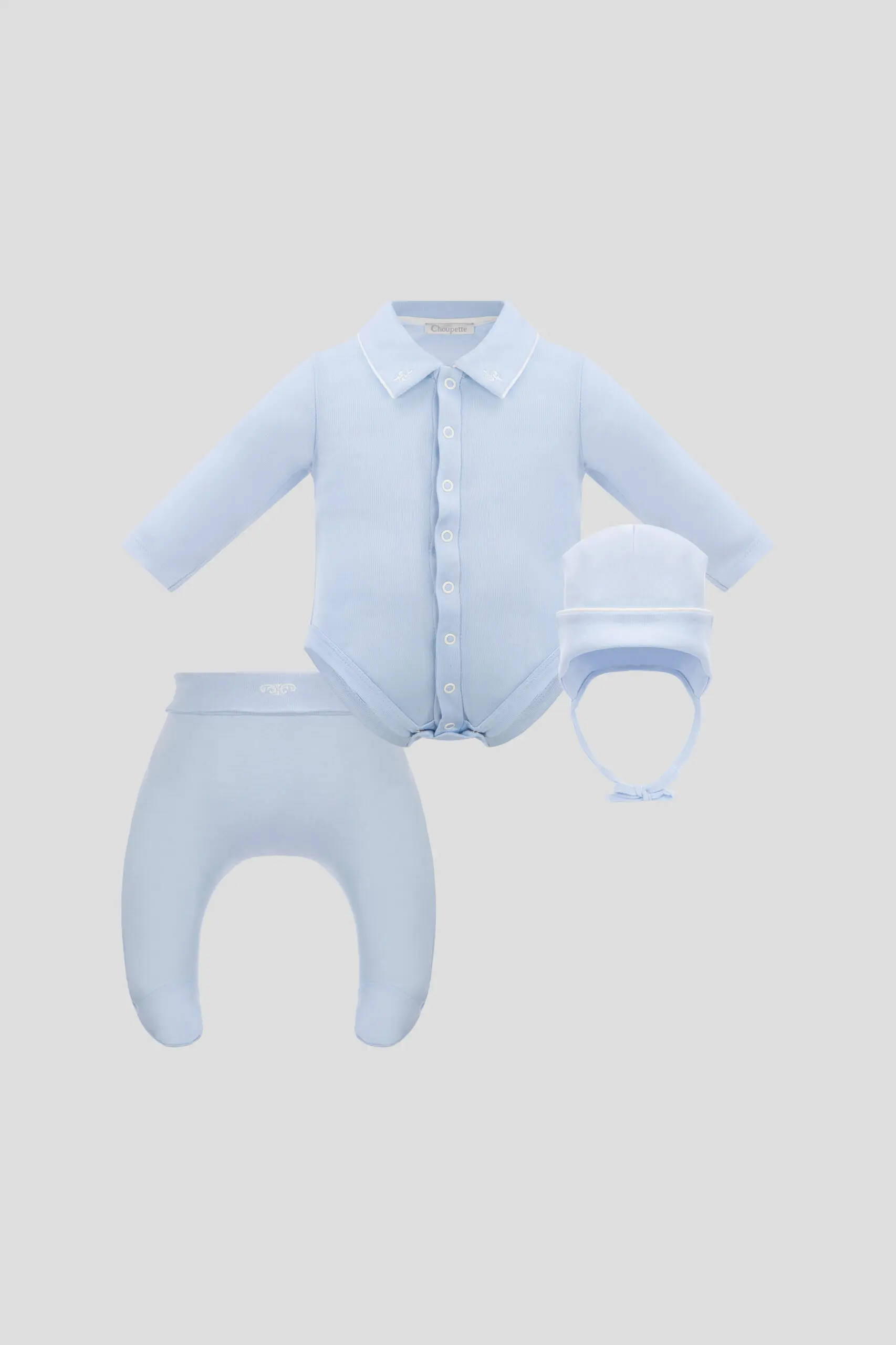 650.07 (1) Комплект трикотажа (боди, ползунки и чепчик) — изображение 1