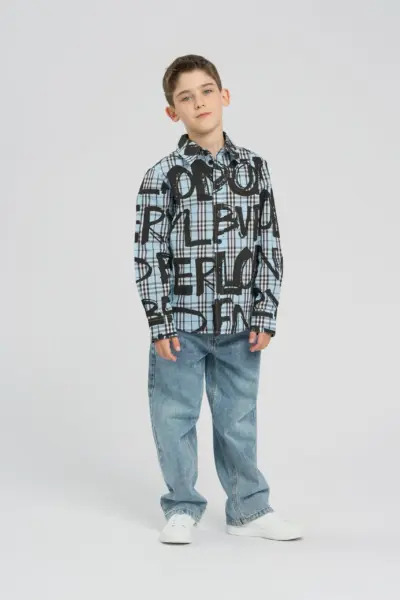 Сорочка в клетку с принтом — изображение 4