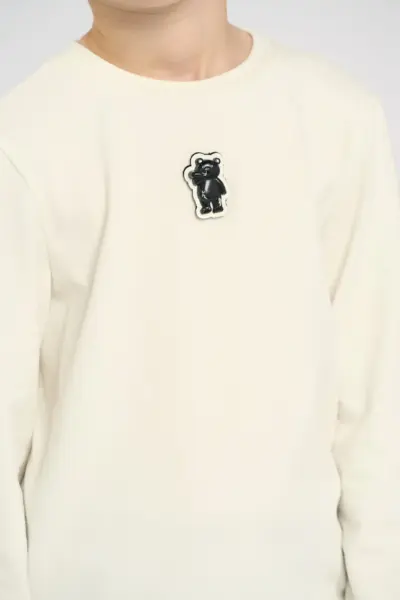 Лонгслив из трикотажа с велюровым эффектом — изображение 5