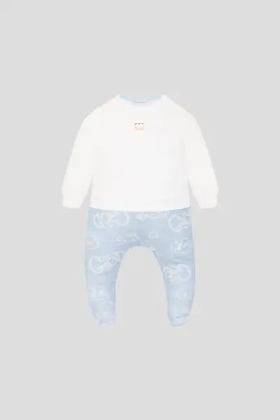 Комбинезон комбинированный с фирменным принтом