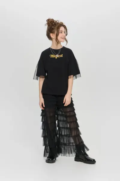 Футболка с декором, в комплекте с цепочкой — изображение 5