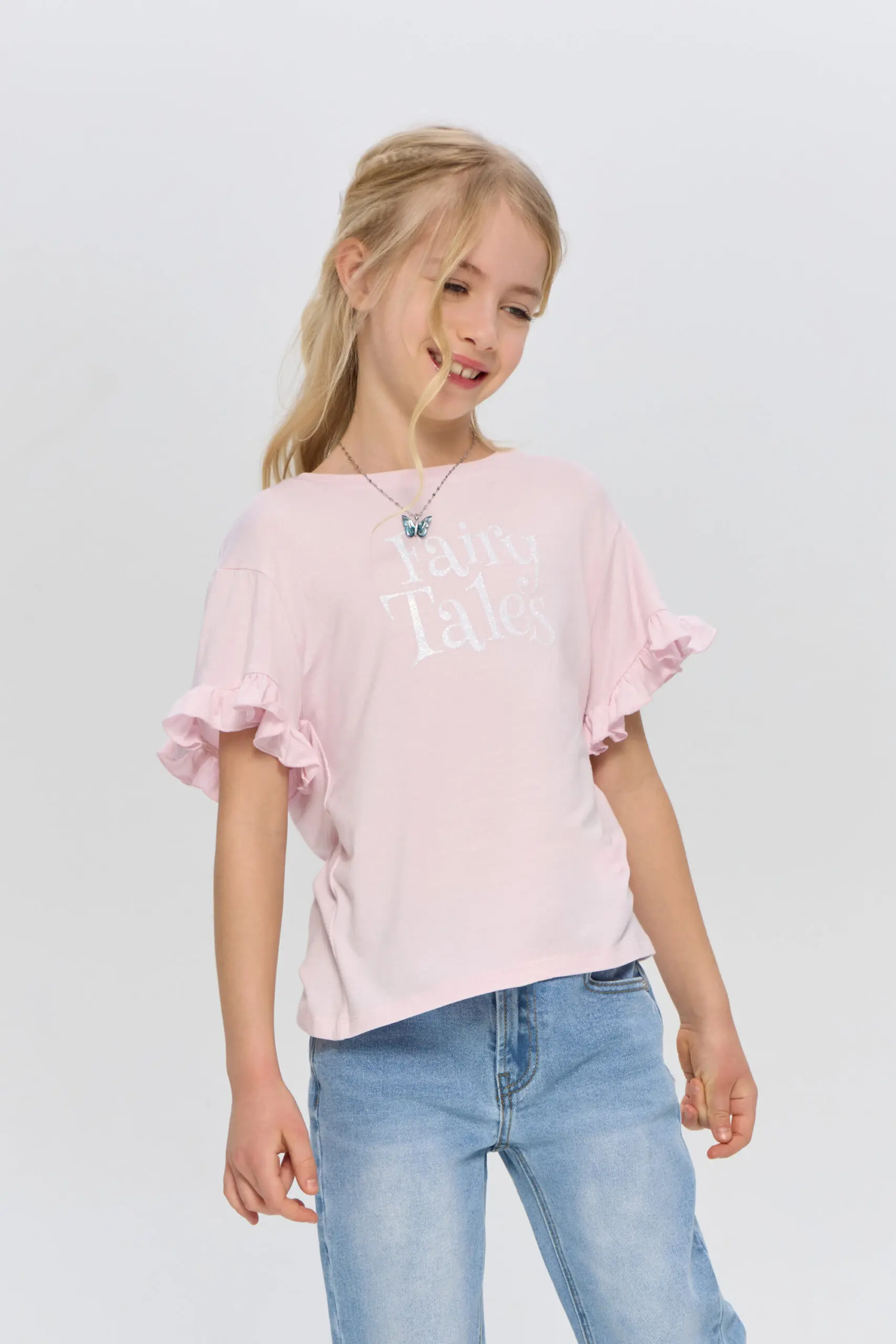 25.126_Choupette (2) Футболка с принтом, в комплекте с цепочкой — изображение 1