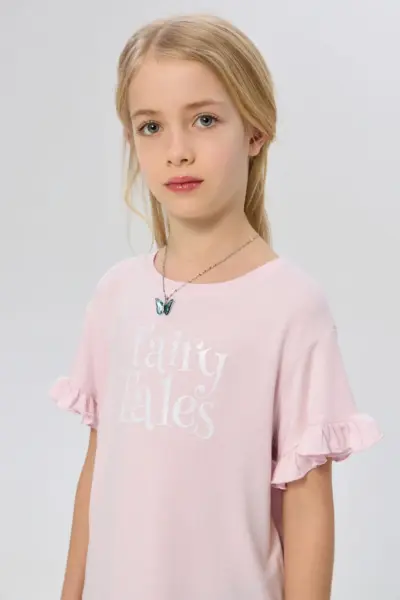 Футболка с принтом, в комплекте с цепочкой — изображение 5