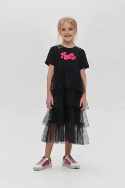 Платье комбинированное с декором — изображение 8