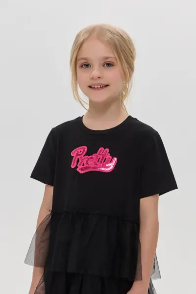 Платье комбинированное с декором — изображение 9