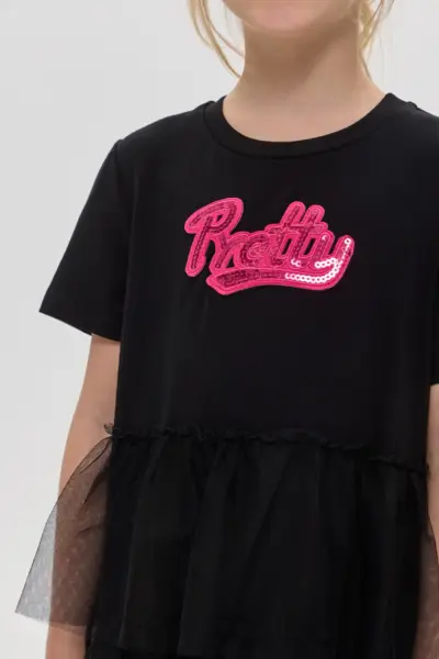 Платье комбинированное с декором — изображение 10