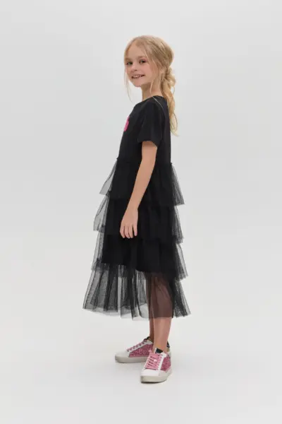 Платье комбинированное с декором — изображение 4