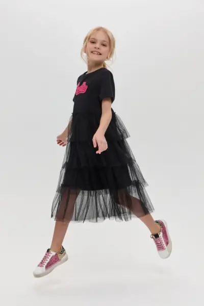 Платье комбинированное с декором — изображение 5