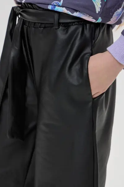 Брюки-кюлоты с эффектом кожи — изображение 8