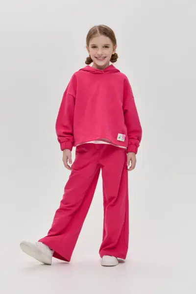 Костюм из футера (худи, брюки) с декором — изображение 3