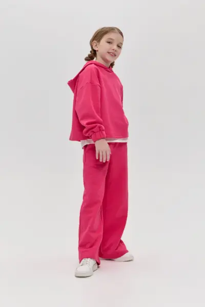 Костюм из футера (худи, брюки) с декором — изображение 4