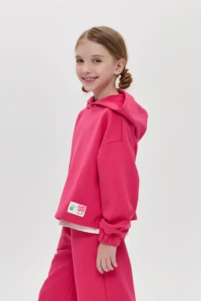 Костюм из футера (худи, брюки) с декором — изображение 11