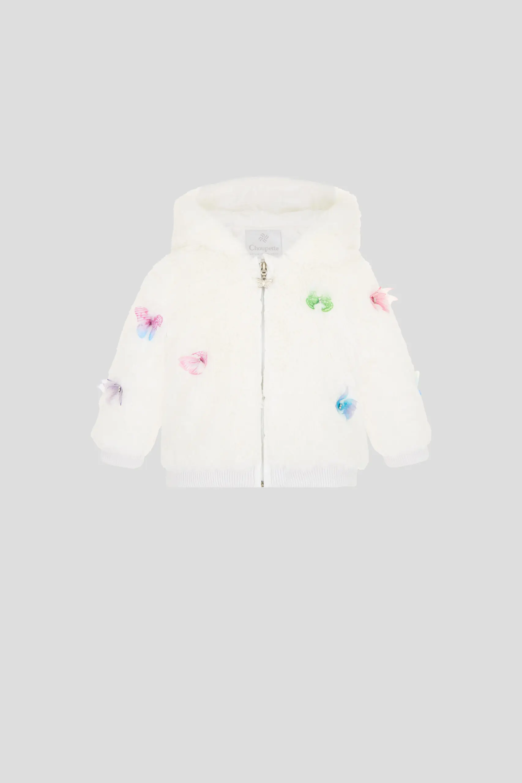 866.20_Choupette (1) Куртка-бомбер из искусственного меха с декором бабочки — изображение 1