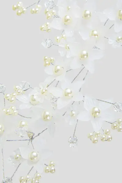 Ободок - венок с жемчужинами и цветами — изображение 9