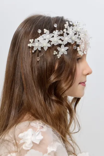 Ободок - венок с жемчужинами и цветами — изображение 5