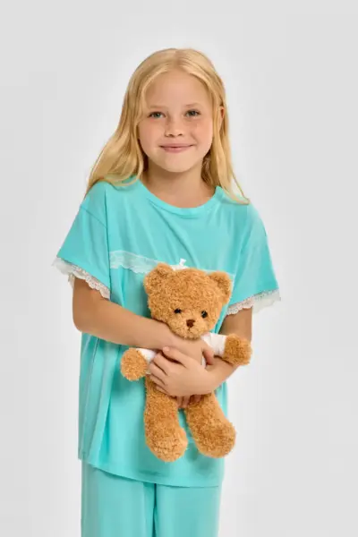 Пижама с кружевом (футболка, брюки) — изображение 6