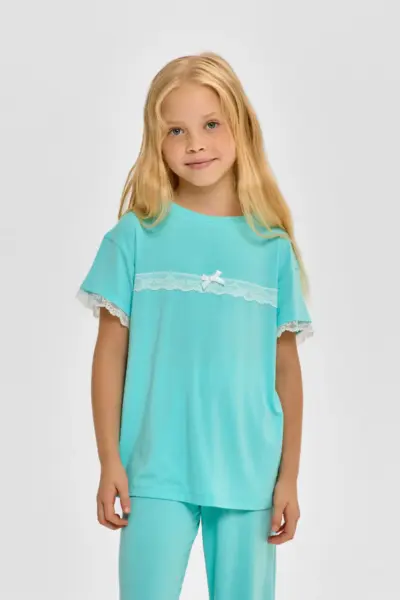 Пижама с кружевом (футболка, брюки) — изображение 7