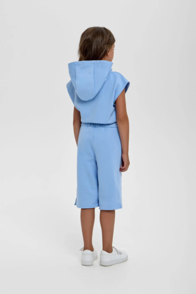 Костюм из футера толстовка-кроп и шорты — изображение 3