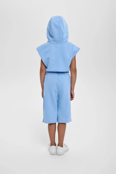 Костюм из футера толстовка-кроп и шорты — изображение 11