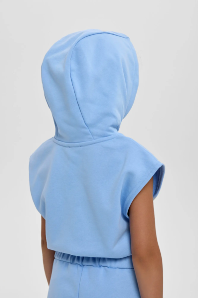 Костюм из футера толстовка-кроп и шорты — изображение 5